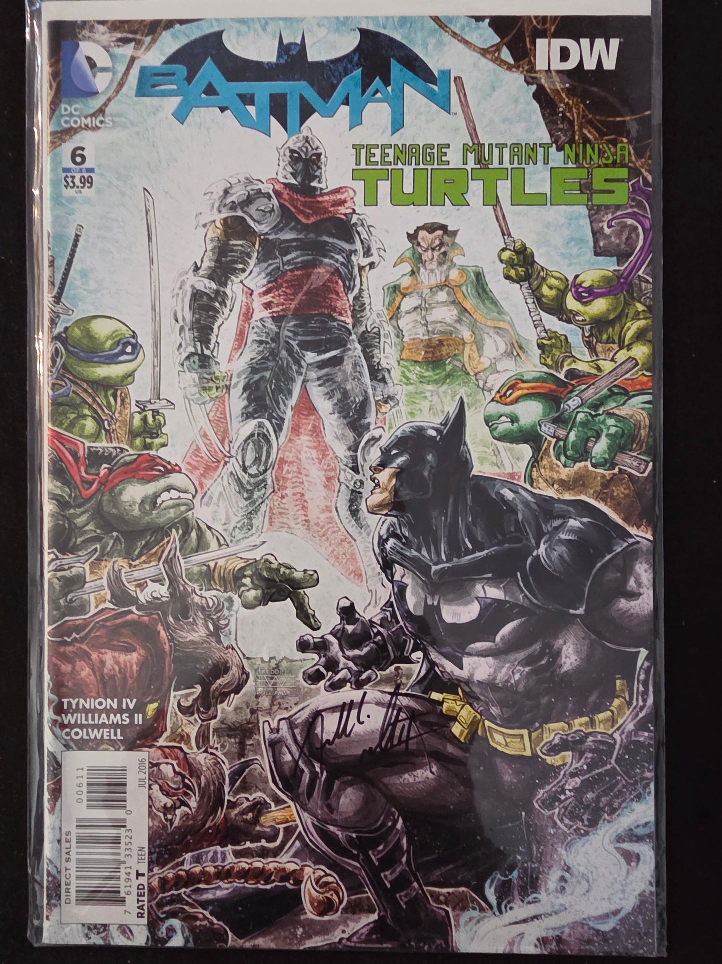 Batman Teenage Mutant Ninja Turtles #6 DC Comics 1st Print signed by Freddie Williams no COA