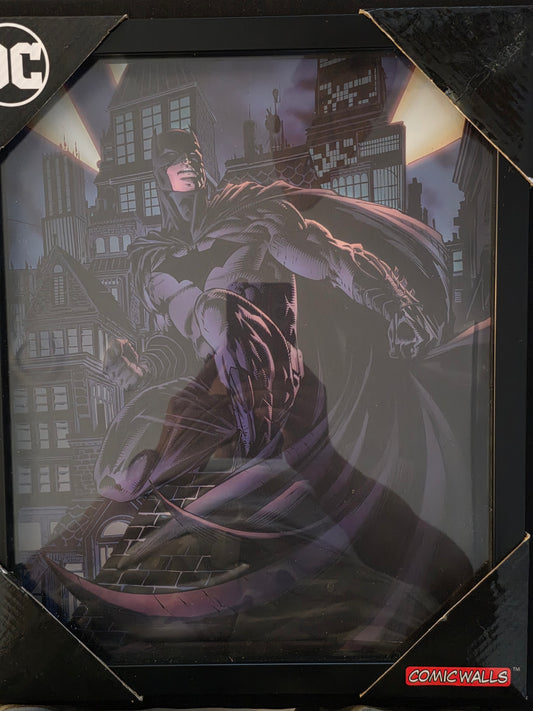 Framed 3D BATMAN picture 12” X 15” Gotham City DC Comics Pop Creations