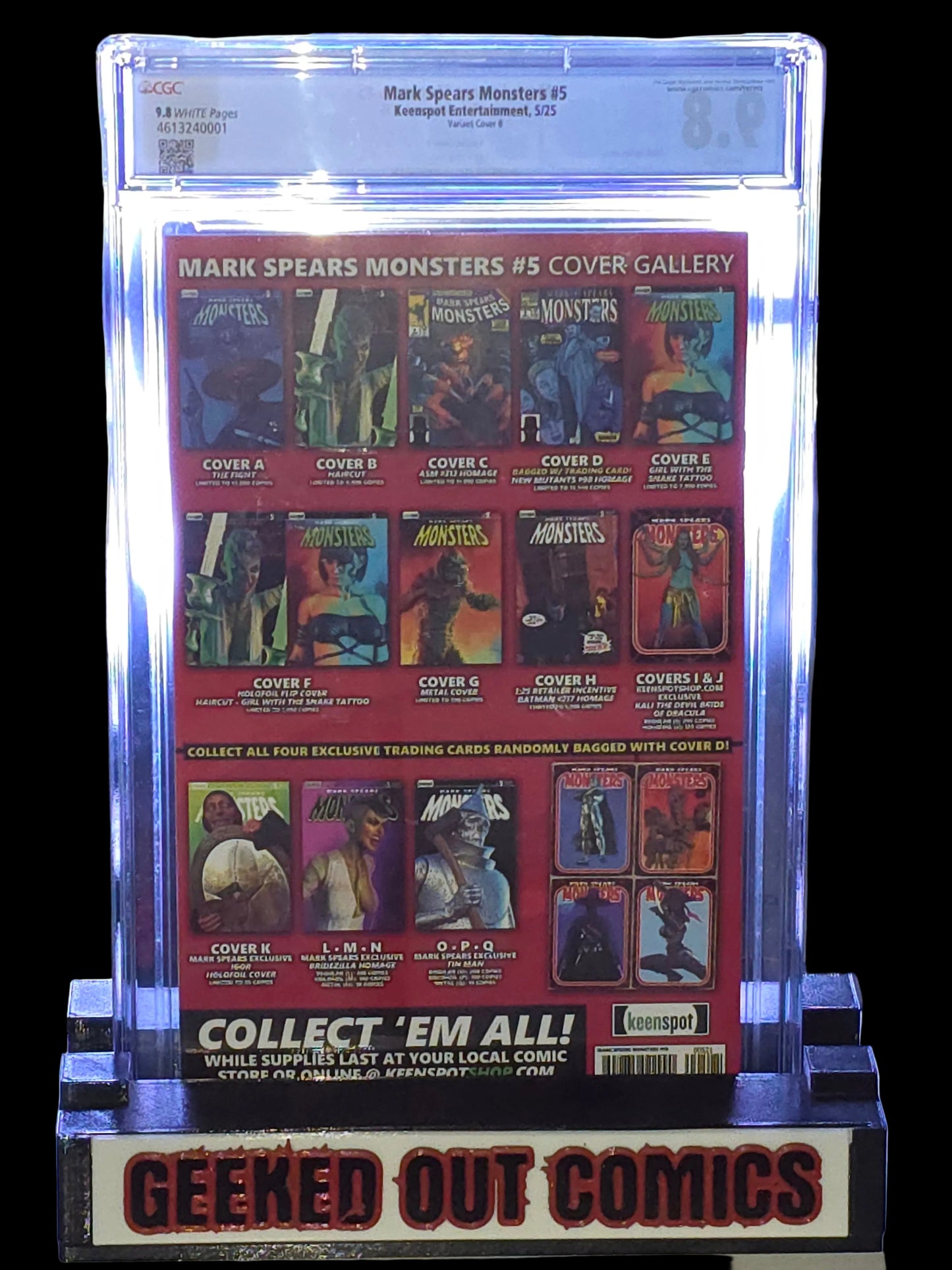 CGC 9.8 Mark Spears Monsters #5B “Haircut” Variant — Keenspot 2025