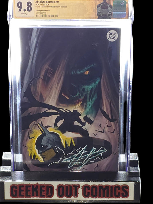 CGC SS 9.8 Absolute Batman 21 Remarked & Signed Aaron Bartling Virgin Cardstock