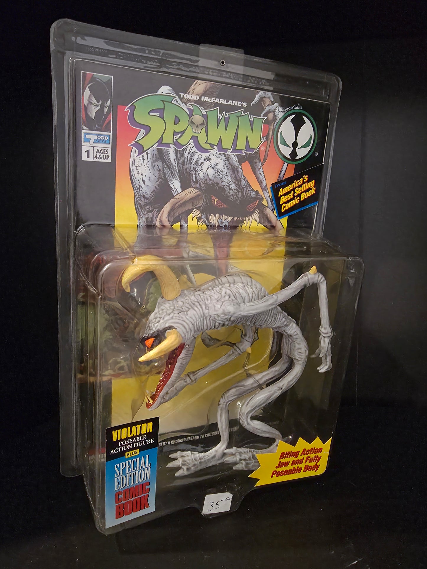 Spawn Series 1 'VIOLATOR' Action Figure w/ Comic Book and Card (1994) McFarlane