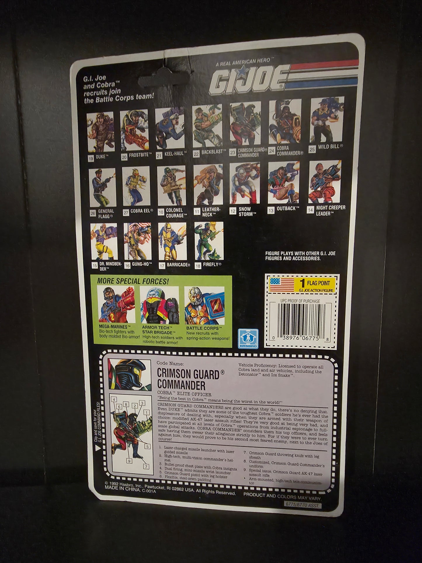 Hasbro 1993 GI Joe Battle Corps Crimson Guard Commander Figure 3.75" NEW VTG MOC