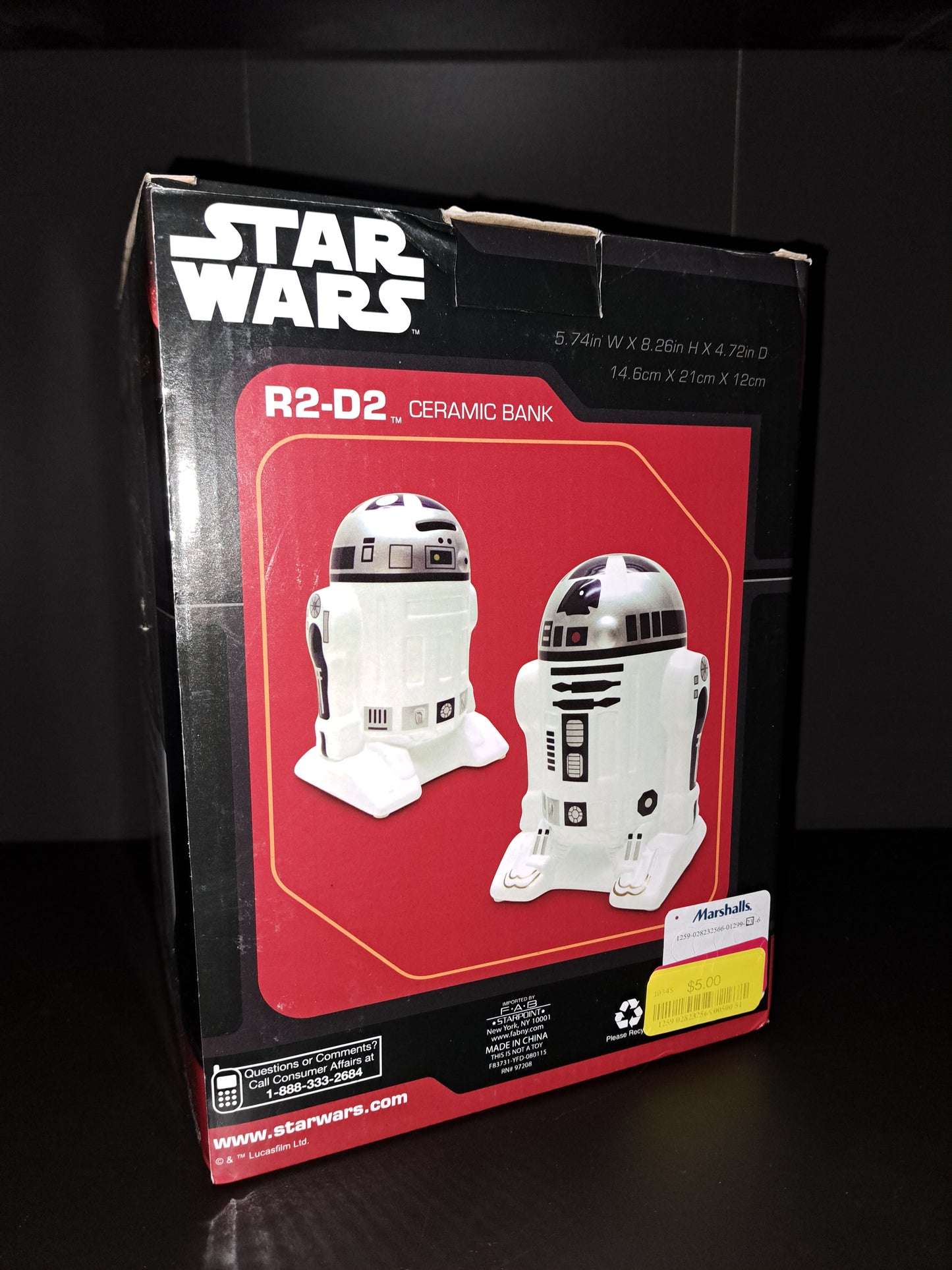 Star Wars R2D2 Coin Bank by FAB Ceramic Lucasfilms  8"