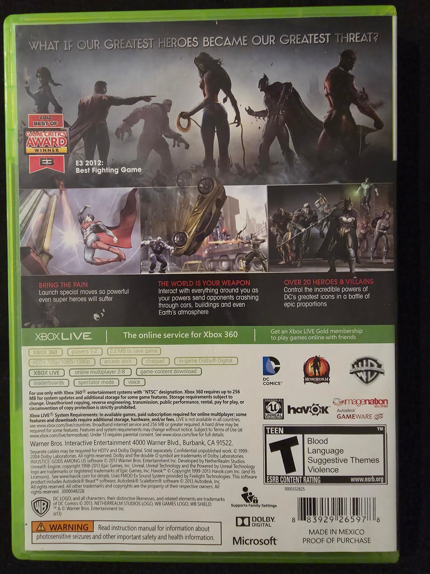 Injustice: Gods Among Us (Microsoft Xbox 360 2013) CIB
