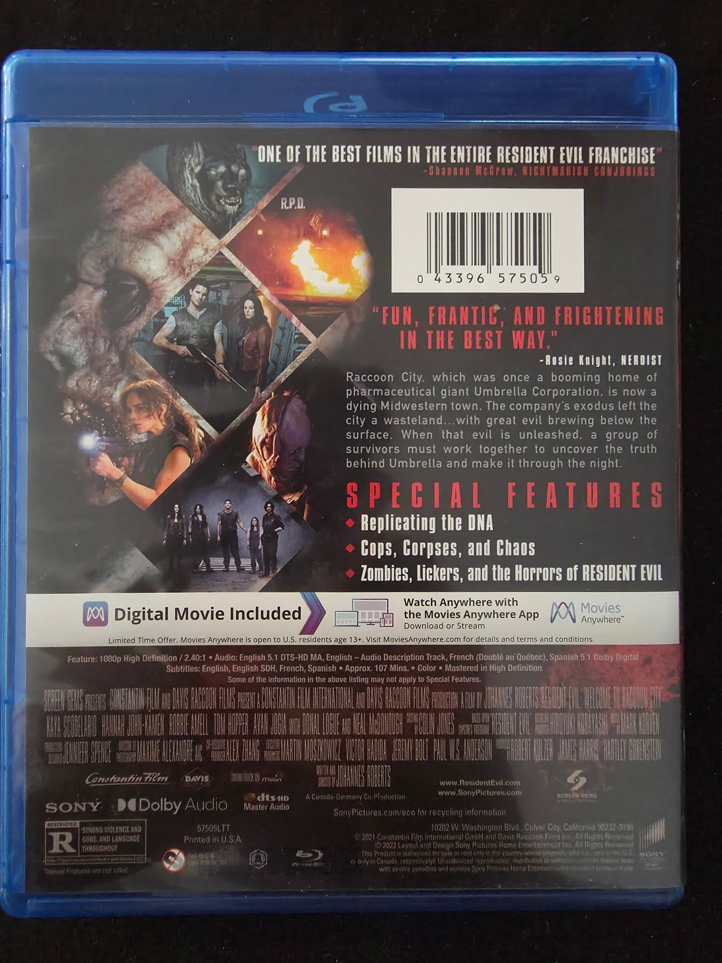 Resident Evil: Welcome To Raccoon City [Blu-ray], DVD Subtitled