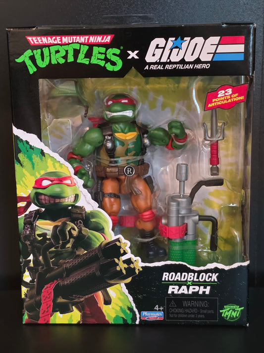 TMNT x G.I. Joe Roadblock Raph Action Figure Playmates Hasbro Nickelodeon NEW