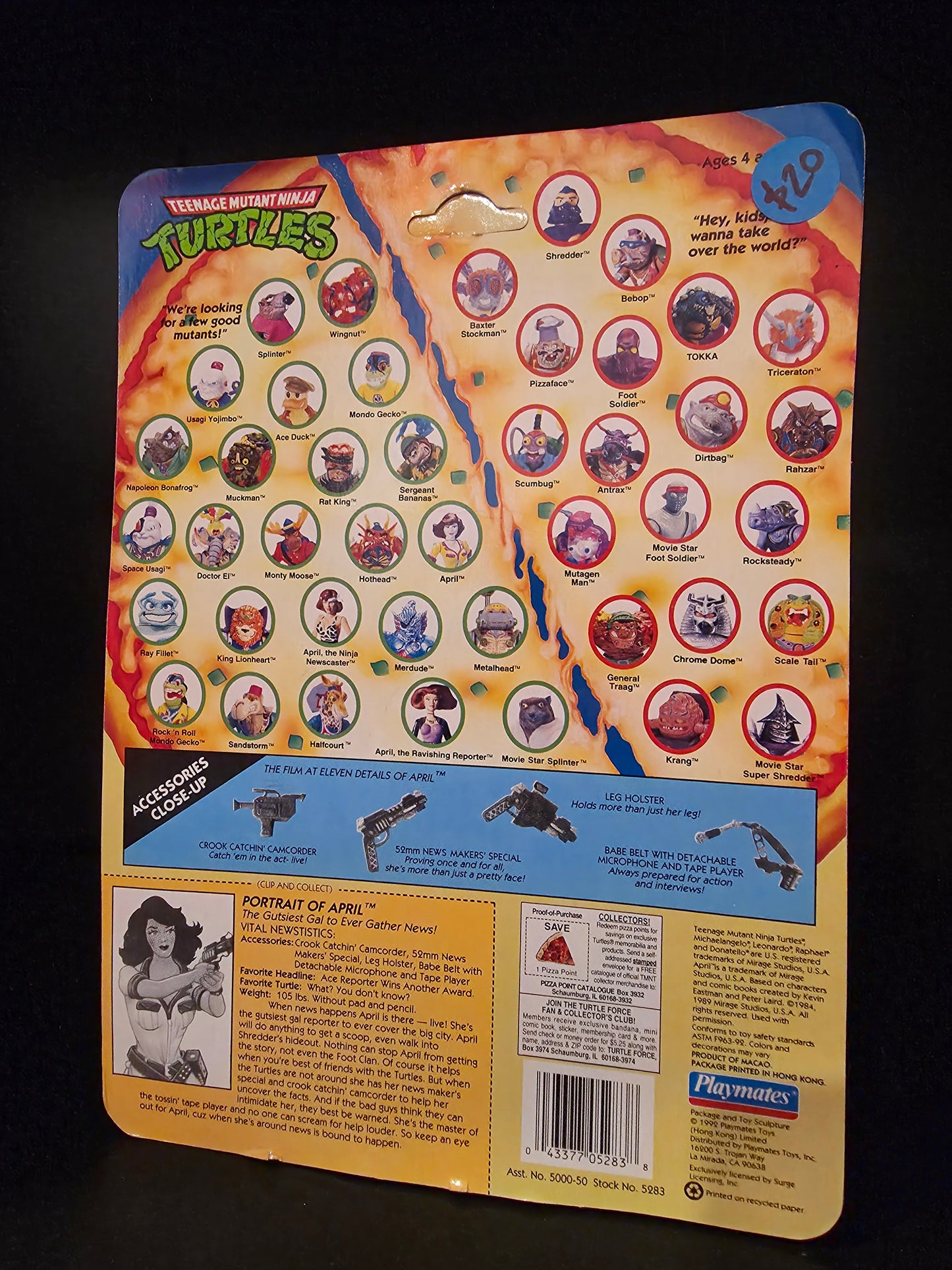 Playmates 1992 April O'Neil TMNT Teenage Mutant Ninja Turtles Figure