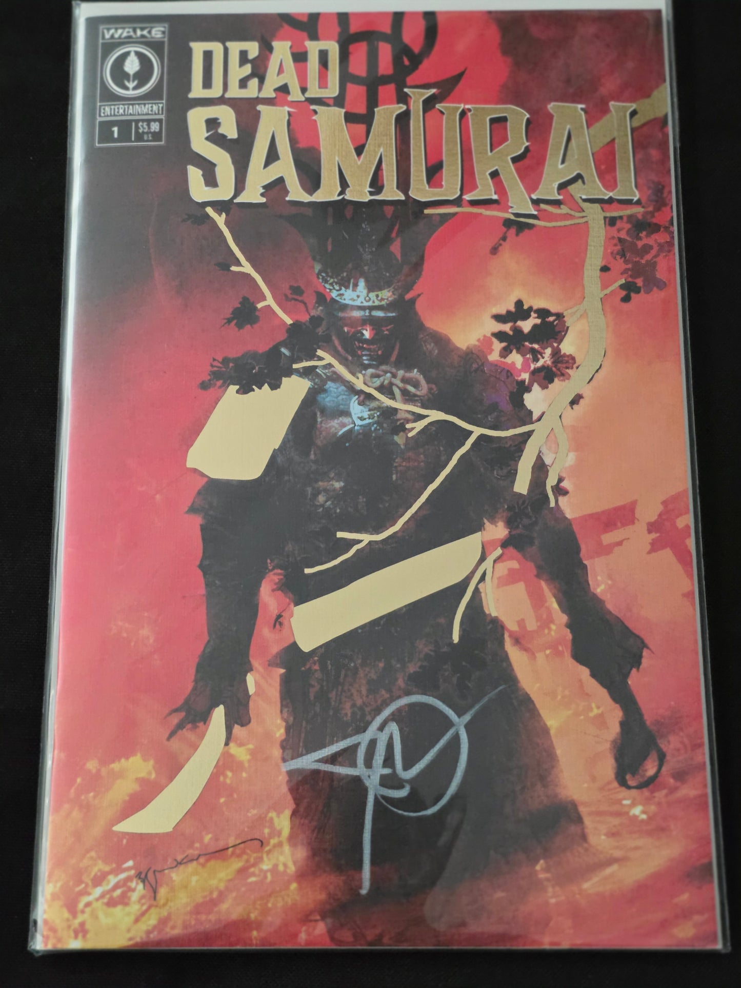 Dead Samurai #1 Gold Foil Megacon Exclusive Signed By John Dolmayan With COA System of a down homage