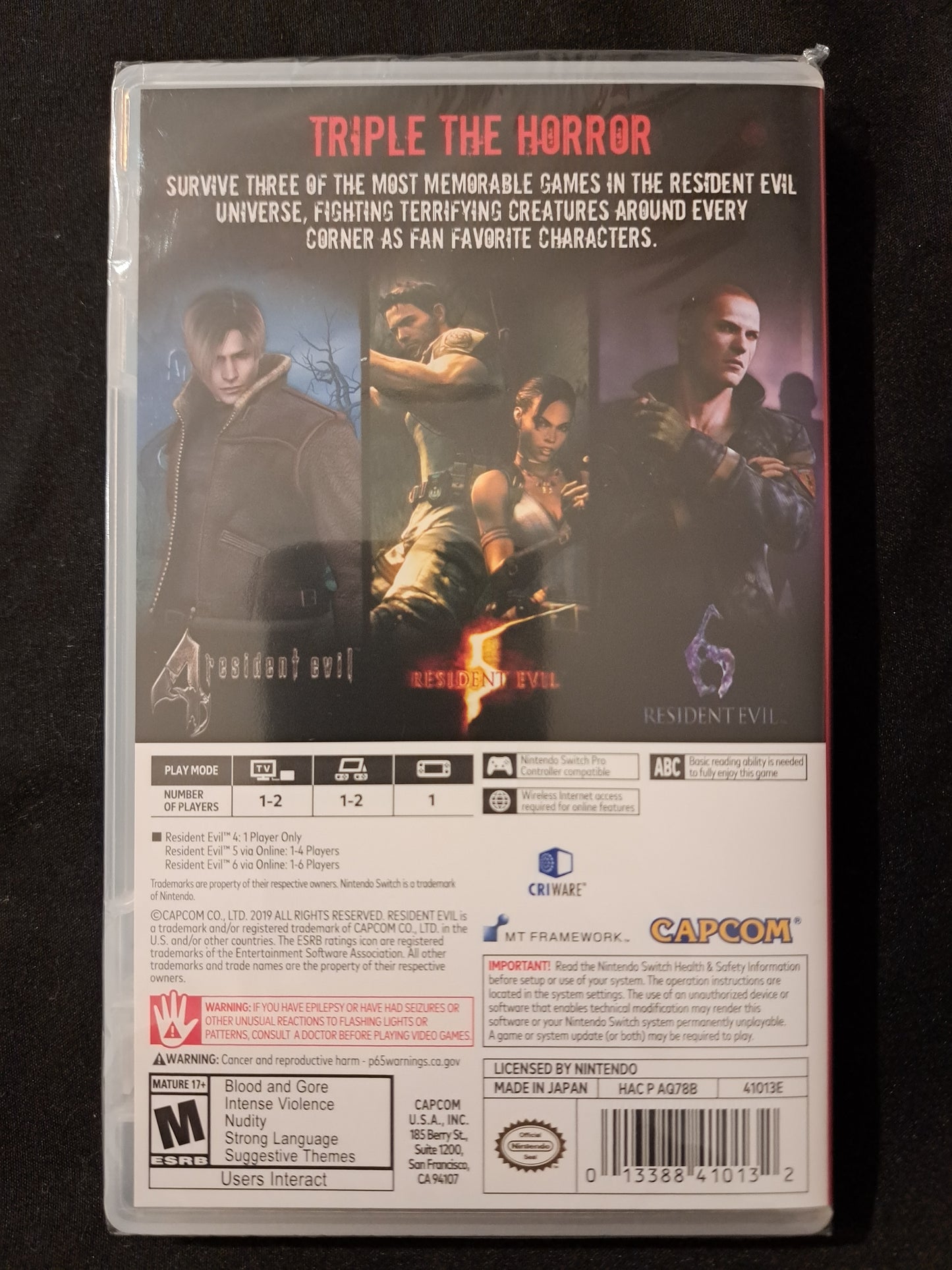 Resident Evil Triple Pack [ Resident Evil 4 + 5 + 6 ] (Nintendo Switch) NEW