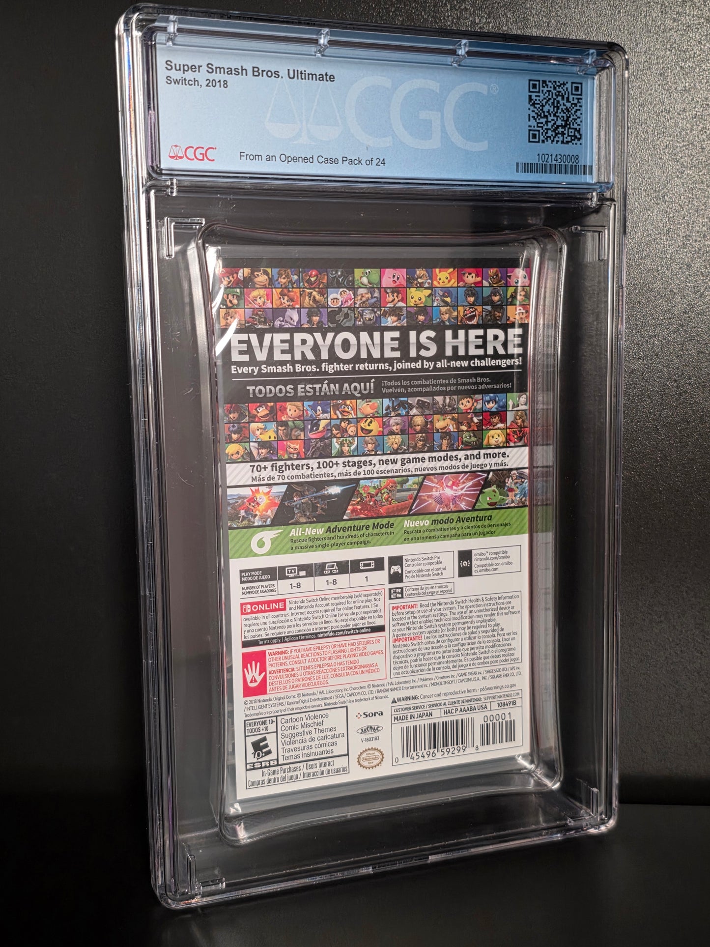 Graded 2018 Switch Mario Super Smash Bros. Ultimate CGC 9.9 A++ Y-Fold Seal