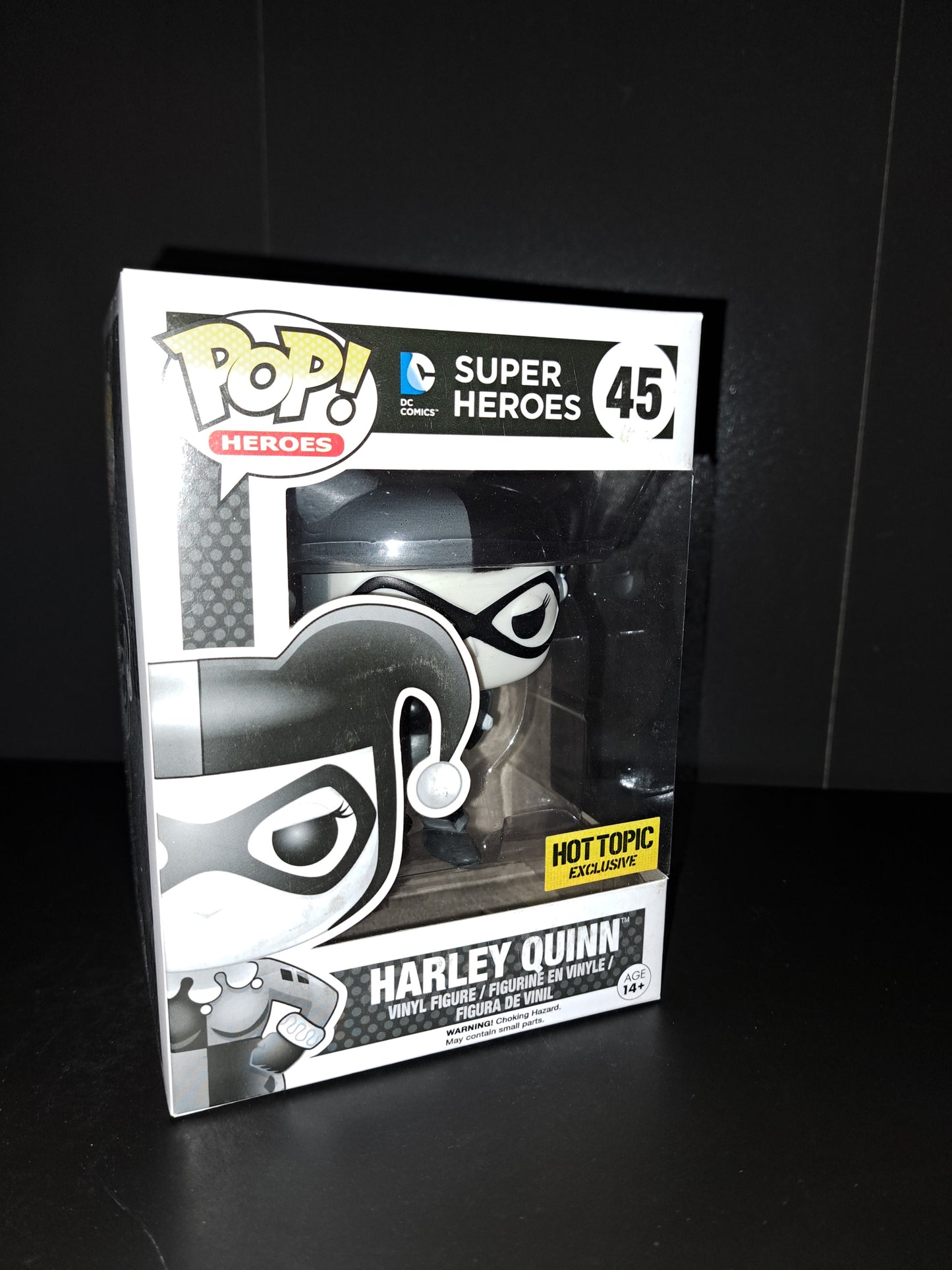 Funko Pop! Heroes Vinyl- Harley Quinn Black/White Hot Topic Exclusive #45