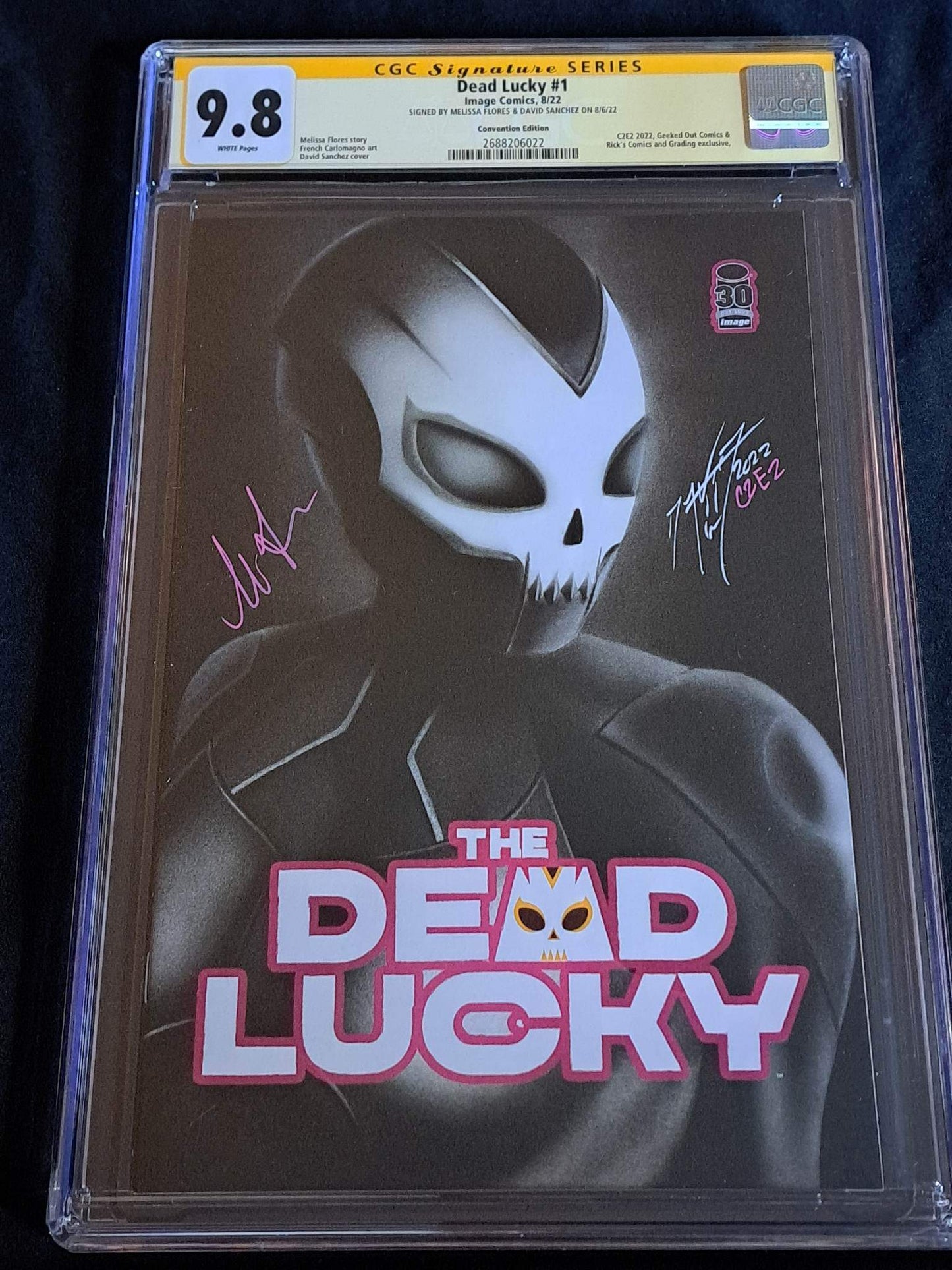 Dead Lucky #1 Double Signed David Sanchez and Melissa Flires Yello Label CGC 9.8